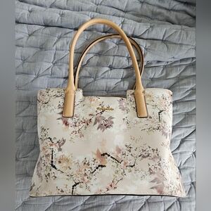 Calvin Klein Collection Floral Cream Shoulder Bag